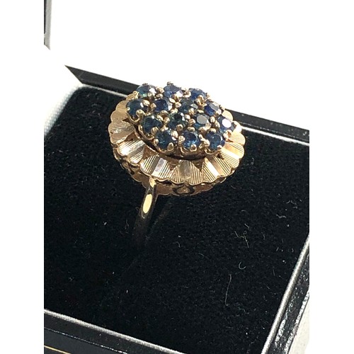 286 - 9ct gold sapphire ring,  ring size approx o