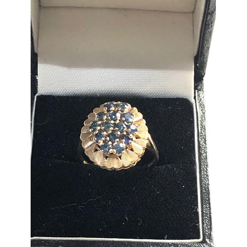 286 - 9ct gold sapphire ring,  ring size approx o