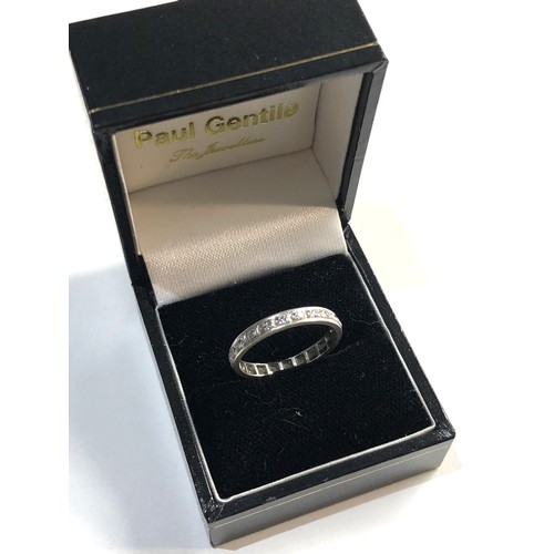 76 - 9ct white Gold diamond full eternity ring, ring size approx Q weight approx 1.9g