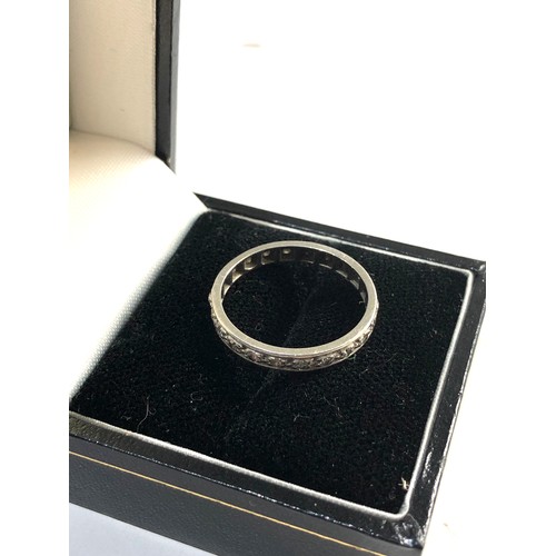 76 - 9ct white Gold diamond full eternity ring, ring size approx Q weight approx 1.9g