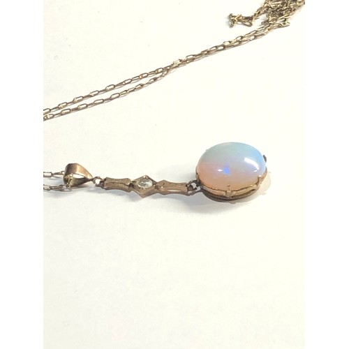 194 - 9ct opal and paste drop pendant necklace