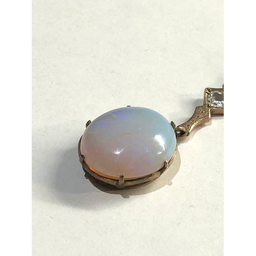 194 - 9ct opal and paste drop pendant necklace