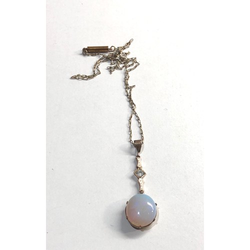 194 - 9ct opal and paste drop pendant necklace