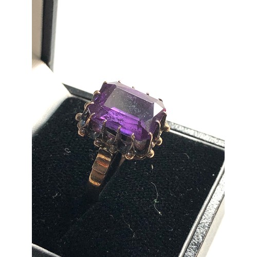 42 - Antique 9ct gold synth alexandrite ring weight approx 6g ring size approx o/p