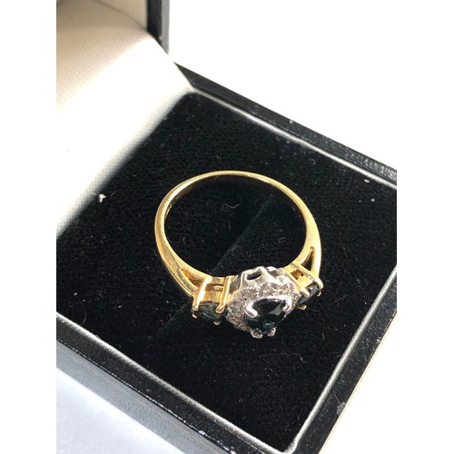 43 - 14ct gold and sapphire ring, weight approx 2.5g ring size approx p/q