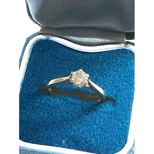 289 - 18ct diamond solitaire,  ring size approx i/j