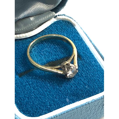 289 - 18ct diamond solitaire,  ring size approx i/j