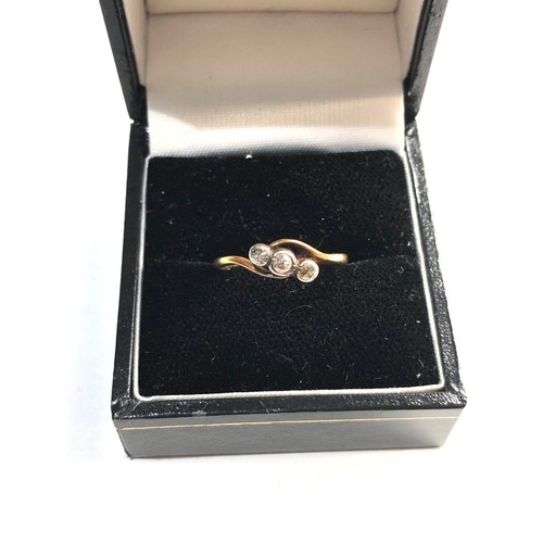 65 - 18ct gold diamond ring, ring size approx M, weight approx 1.4g