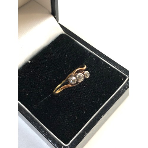 65 - 18ct gold diamond ring, ring size approx M, weight approx 1.4g