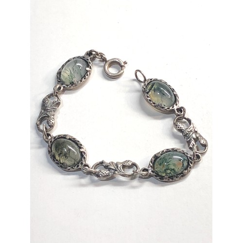 177 - Silver moss agate Scottish bracelet