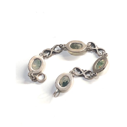 177 - Silver moss agate Scottish bracelet