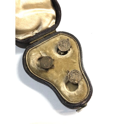 327 - 9ct gold masonic button studs