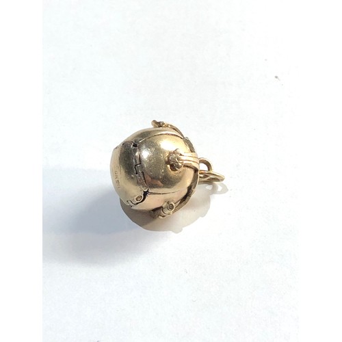 330 - small gold on  silver masonic ball pendant