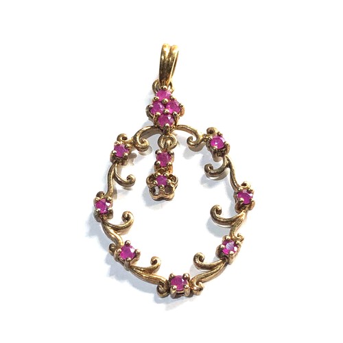 291 - 9ct gold ruby pendant