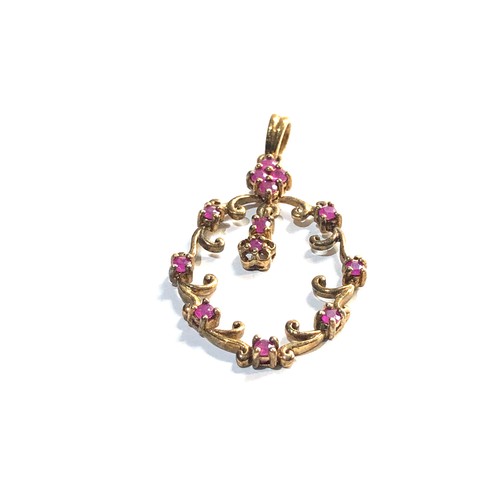 291 - 9ct gold ruby pendant