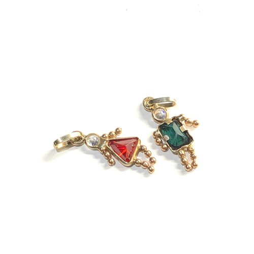 90 - 9ct gold gem set boy and girl charms