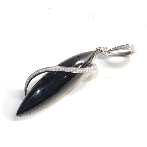 162 - 18ct Onyx & diamond pendant