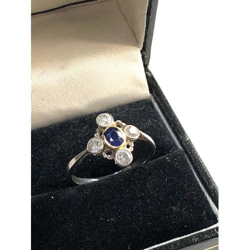 200 - antique 18ct gold diamond and sapphire ring, size approx R weight approx 3.2g, Good overall conditio... 