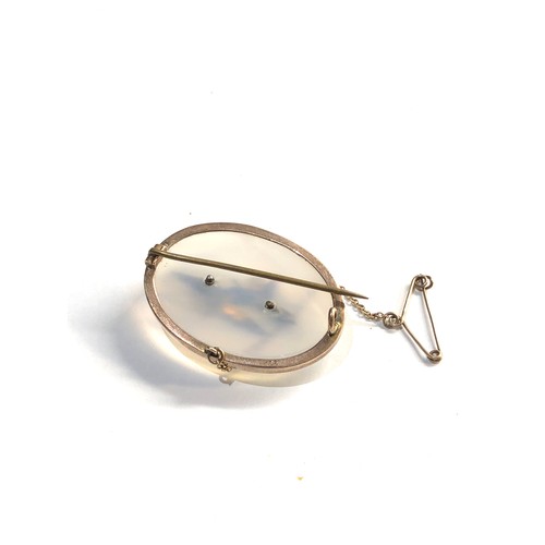 299 - 9ct gold agate bird brooch