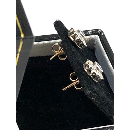 68 - 9ct gold diamond sapphire earrings