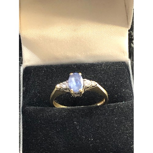 329 - 18ct gold diamond and sapphire ring, approximate ring size: P/Q, approximate weight 3.5g, ring is in... 