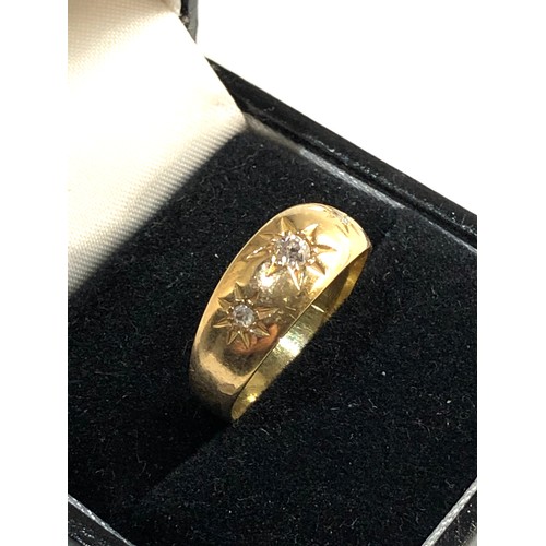 164 - 18ct gold diamond gypsy ring, weight approx 4.8g size approx o/p