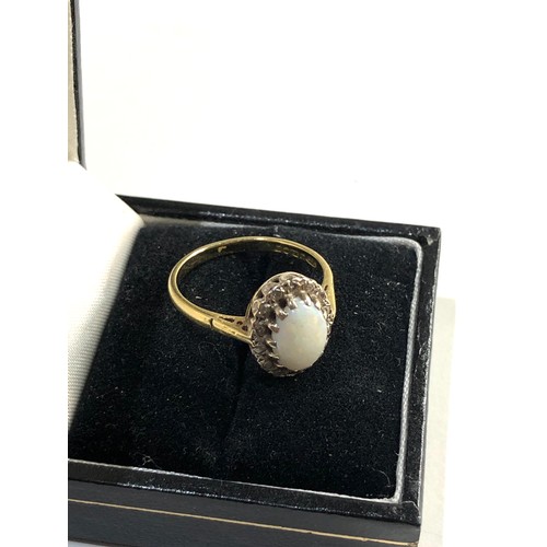 241 - 18ct Gold opal diamond ring, Good overall condition, no stones missing Weight approx 4.3g size appro... 