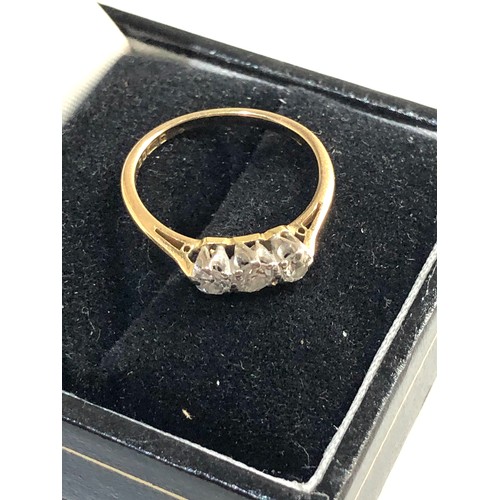 276 - 18ct gold trilogy ring, ring size approx l/m