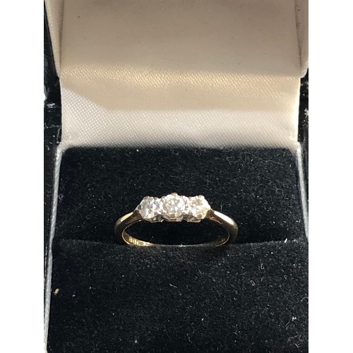 276 - 18ct gold trilogy ring, ring size approx l/m