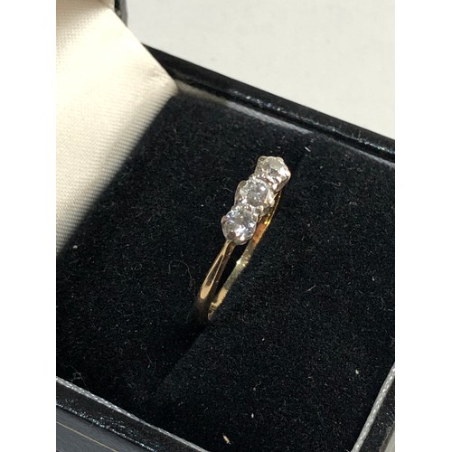 276 - 18ct gold trilogy ring, ring size approx l/m