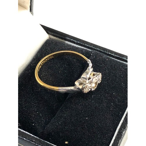 147 - 18ct gold diamond ring weight approx 2.5g ring size approx N