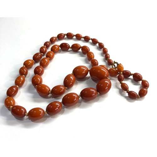 95 - Antique butterscotch amber necklace 35g