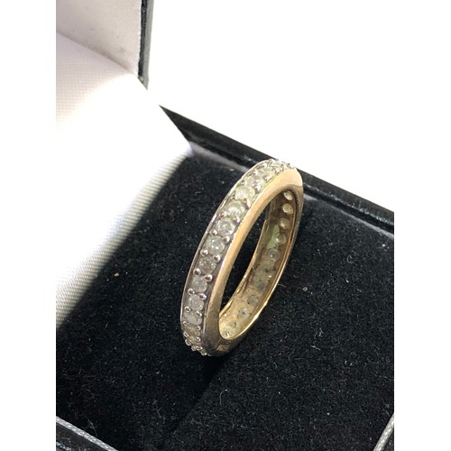 39 - 9ct gold eternity ring, ring size approx o/p weight approx 2g