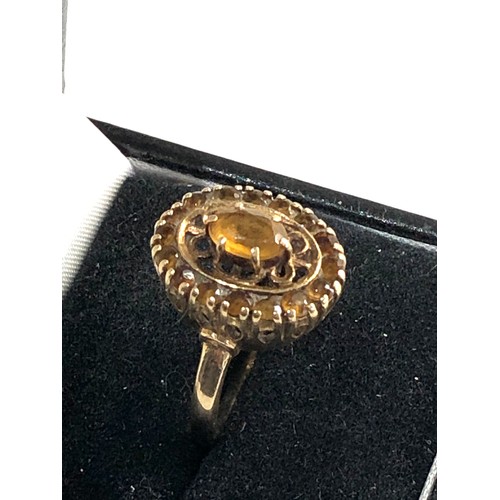 96 - 9ct gold citrine ring weight approx 4.8g ring size approx q/r, Good overall condition, no stones mis... 