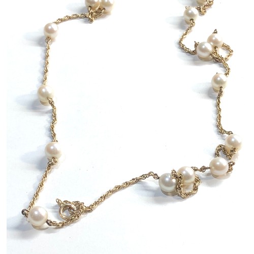 37 - 9ct gold chain and pearl necklace 11.9g