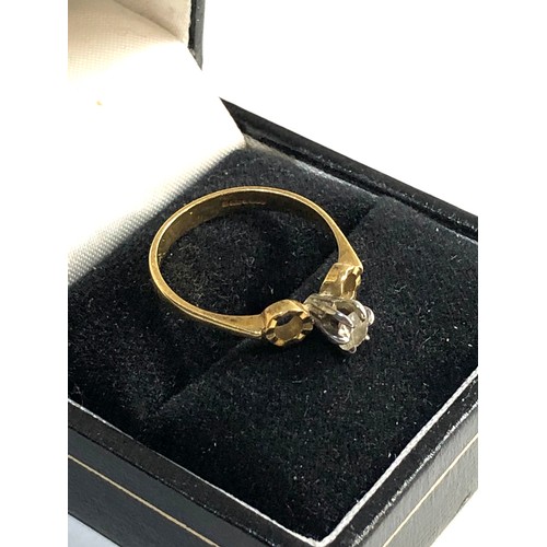 104 - 18ct gold diamond ring, ring size approx o, weight approx 2.6g