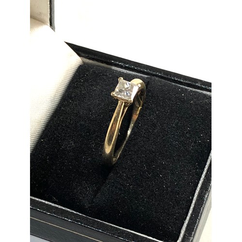 287 - 14ct gold diamond princess cut ring,  ring size approx N