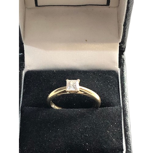 287 - 14ct gold diamond princess cut ring,  ring size approx N