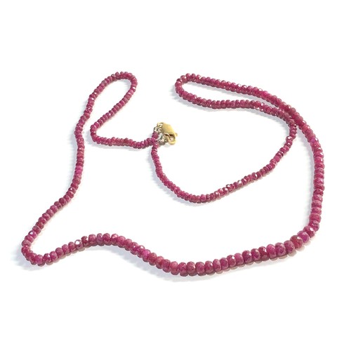 272 - 18ct gold clasp ruby necklace