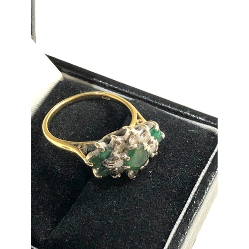 28 - 18ct Gold enamel diamond ring, ring size approx n/o, good overall condition