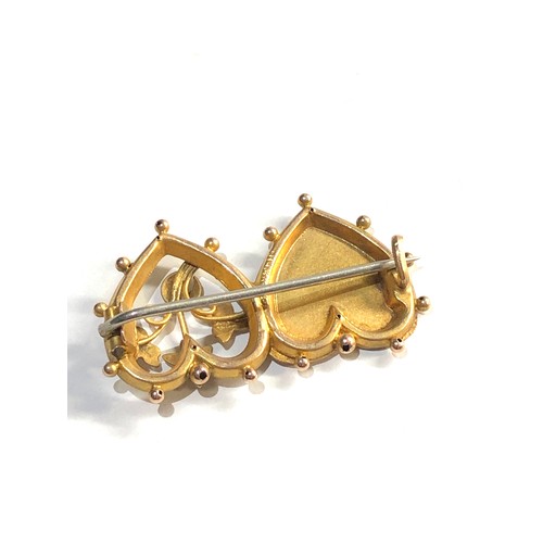 51 - 9ct gold mizpah brooch