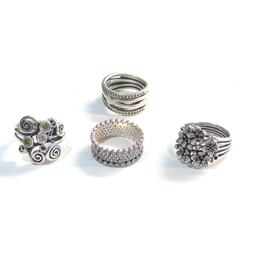 346 - 4 pandora silver rings