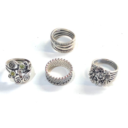 346 - 4 pandora silver rings