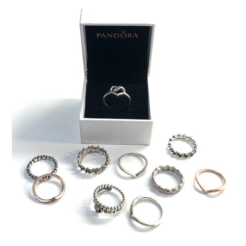 354 - 10 silver pandora rings