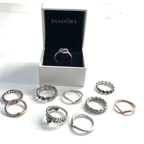 354 - 10 silver pandora rings