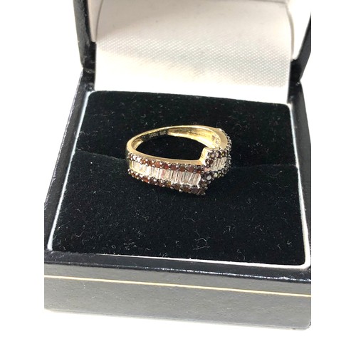 109 - 2 9ct gold diamond and gem set rings weight 4.7g good condition