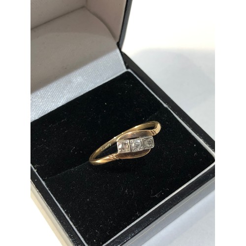 180 - Antique 18ct gold rose diamond trilogy ring 2.5g