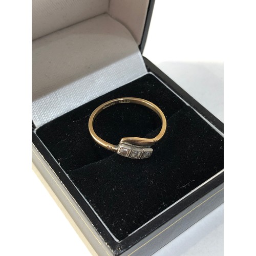 180 - Antique 18ct gold rose diamond trilogy ring 2.5g