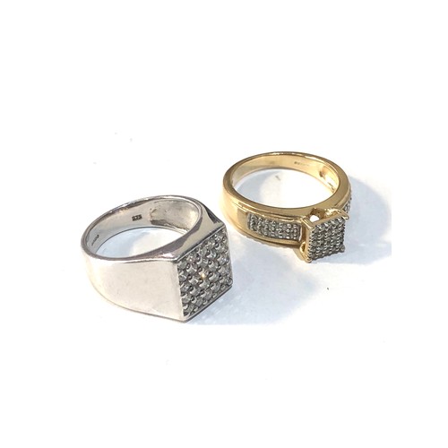 173 - 2 9ct gold diamond rings weight 11g