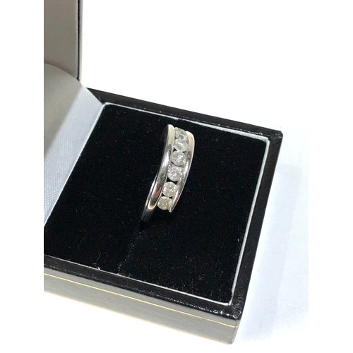 175 - 9ct white gold diamond band ring weight 3.9g